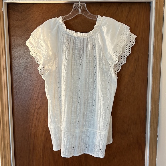 Knox Rose White Eyelet with Flutter Sleeves - Picture 2 of 2